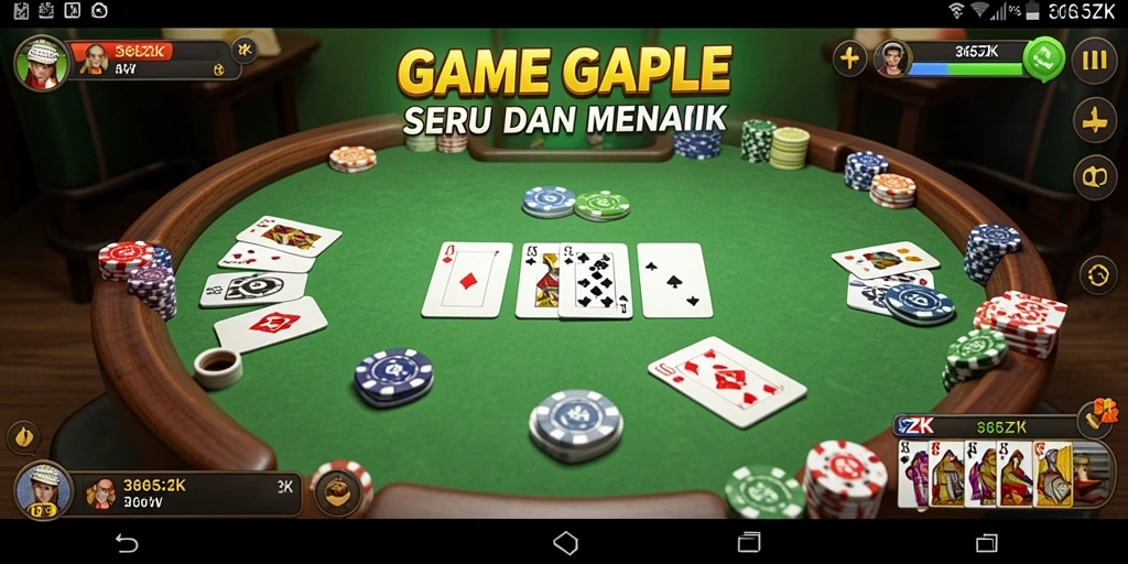 Screenshot gameplay Gaple di 365ZK yang penuh aksi.