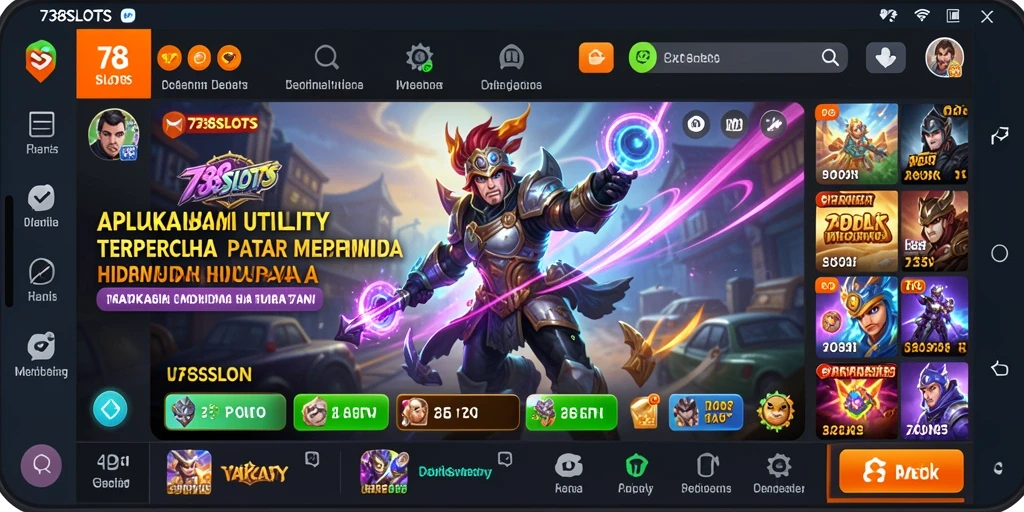 Tampilan interface aplikasi 738SLOTS yang mudah digunakan dan menarik.