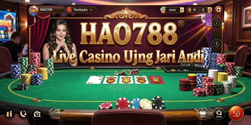 Screenshot HAO788 menampilkan dealer langsung dalam permainan Live Casino.