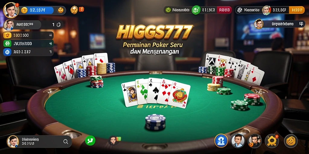 Tampilan menarik dari gameplay HIGGS777 yang memikat pemain Poker.