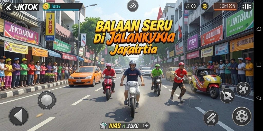 Gameplay balapan seru di jalanan Jakarta dengan mobil yang kencang.