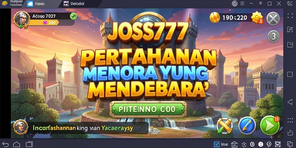 Tampilan gameplay menara bertahan dari JOSS777 yang menantang.