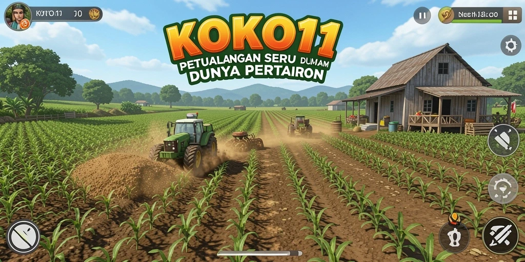 Screenshot KOKO11 menampilkan kegiatan bertani yang seru.