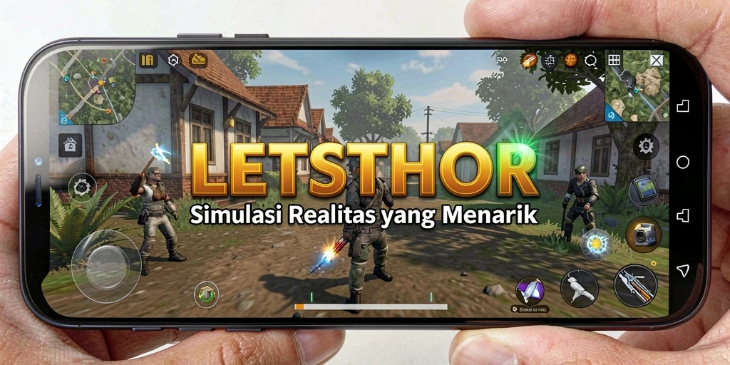 Tangkapan layar utama LETSTHOR menampilkan aksi gameplay simulasi yang mendebarkan.