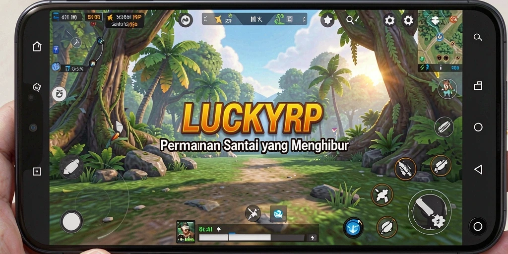 Tampilan utama LUCKYRP menunjukkan permainan santai yang menyenangkan.
