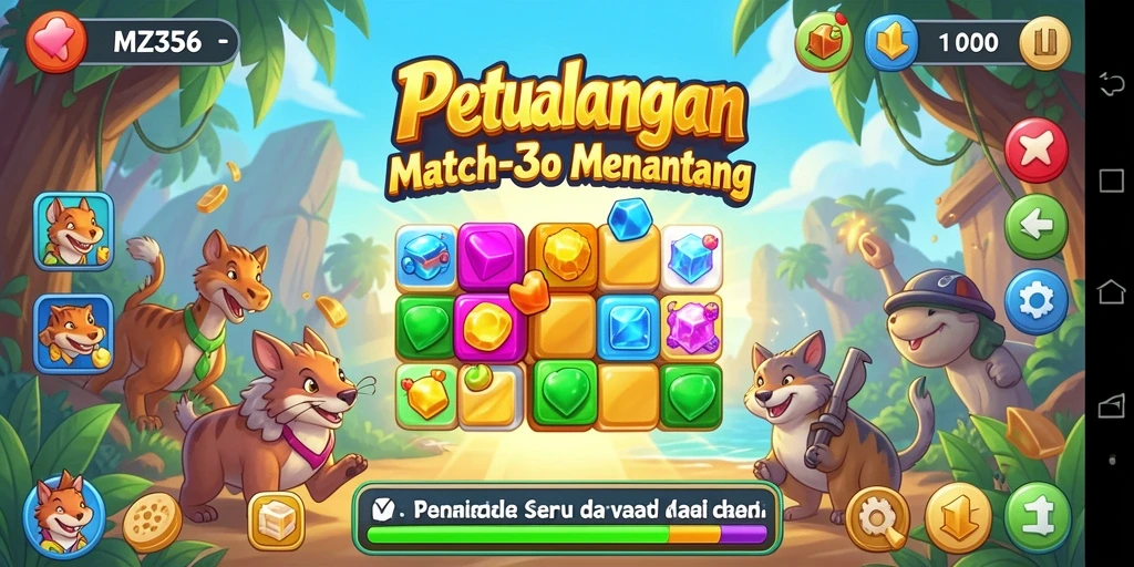 Tampilan gameplay MZ356 yang penuh warna dan tantangan.