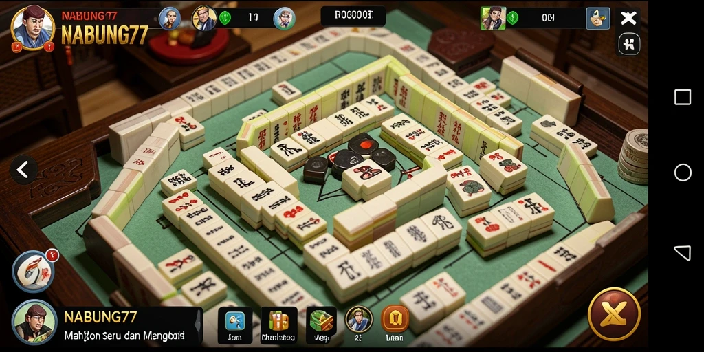 Tampilan gameplay Mahjong yang seru dan menantang di NABUNG77.