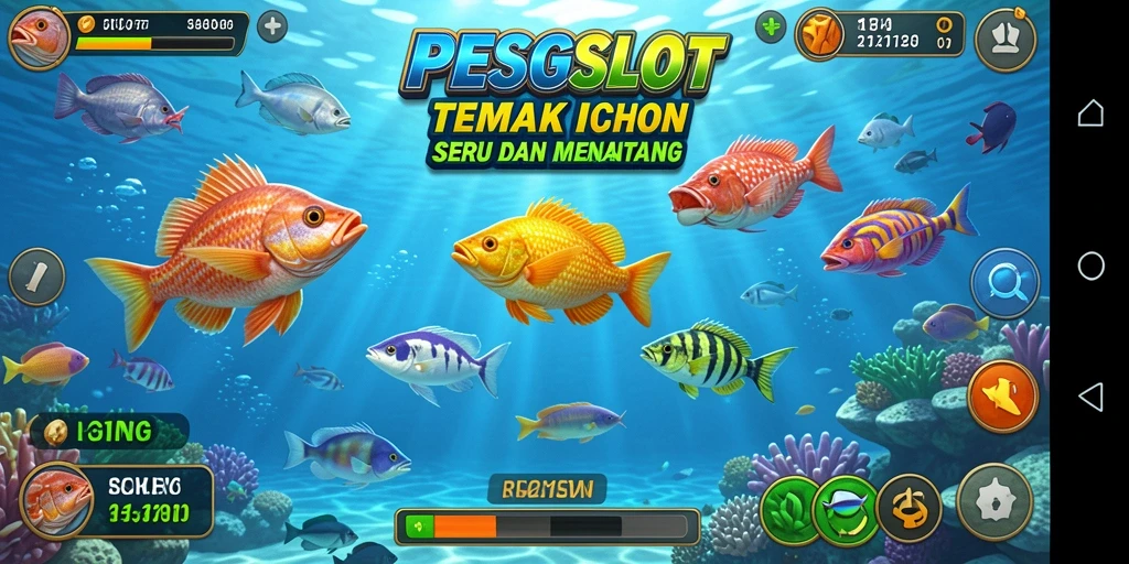 Tampilan gameplay PESGSLOT yang menampilkan serunya menembak ikan.