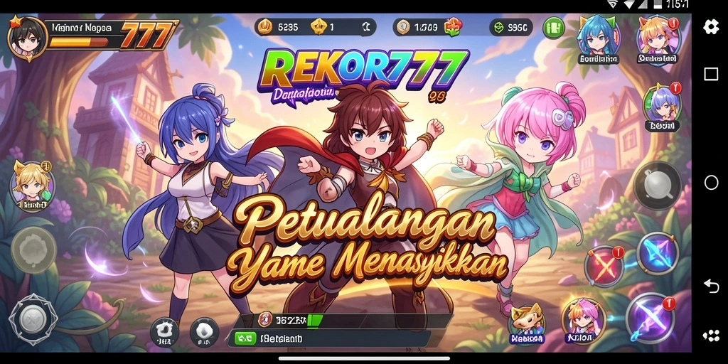 Screenshot menampilkan intensitas pertarungan dalam REKOR777 dengan karakter Anime.