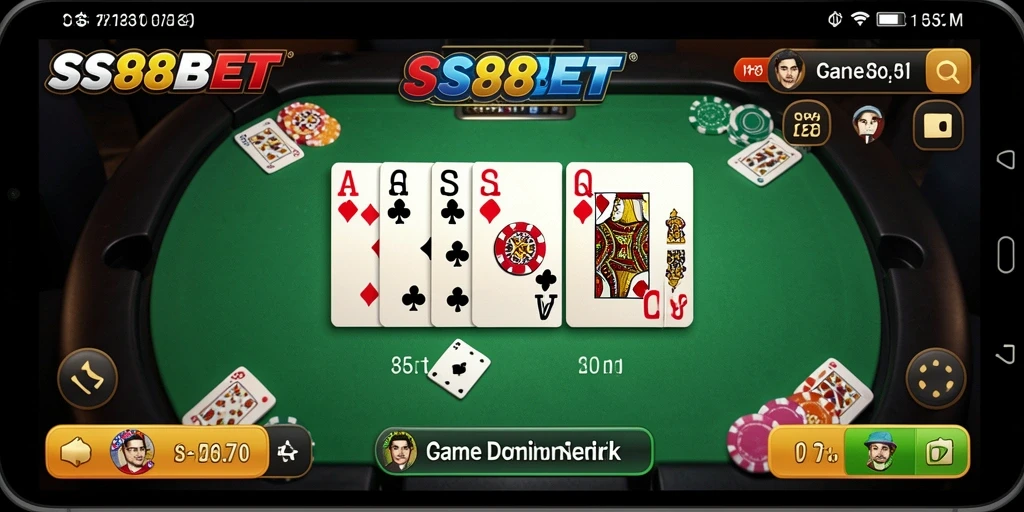 Tampilan game Domino yang seru dan interaktif di SS88BET.