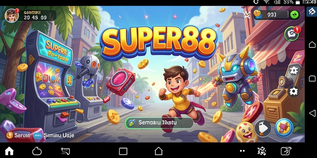 Tampilan gameplay seru dari SUPER88 yang mengasyikkan.