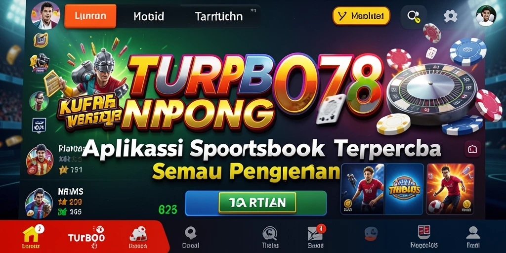 Tampilan antarmuka aplikasi TURBO78 saat melakukan taruhan olahraga.