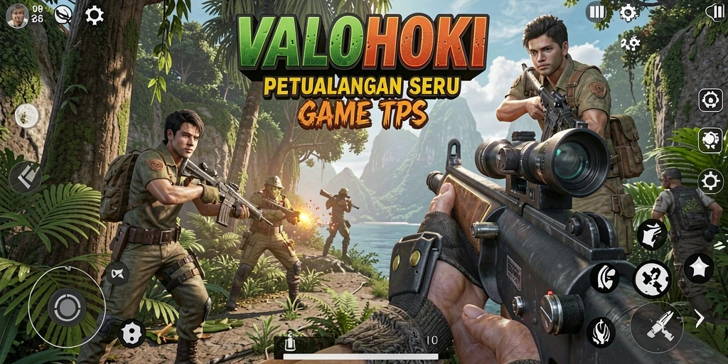 Gameplay seru VALOHOKI dengan aksi tembak-menembak intens.